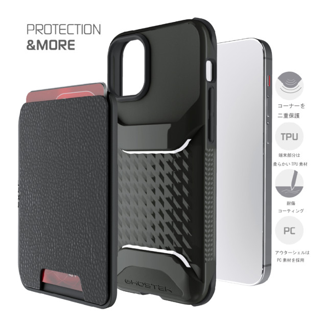 【iPhone12/12 Pro ケース】Exec 4 Leather Flip Wallet Case (Black)サブ画像