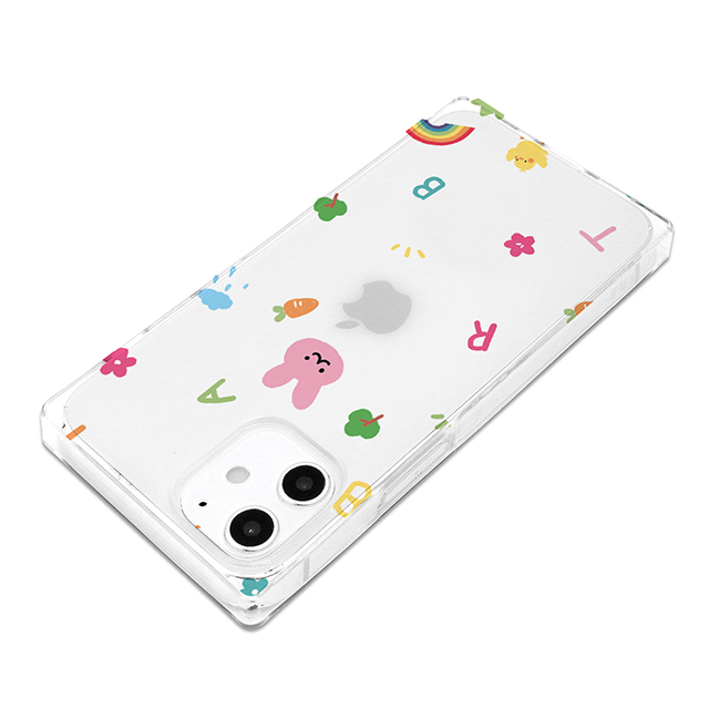 【iPhone12 mini ケース】ソフトスクウェアケース (ピンクウサギ)サブ画像