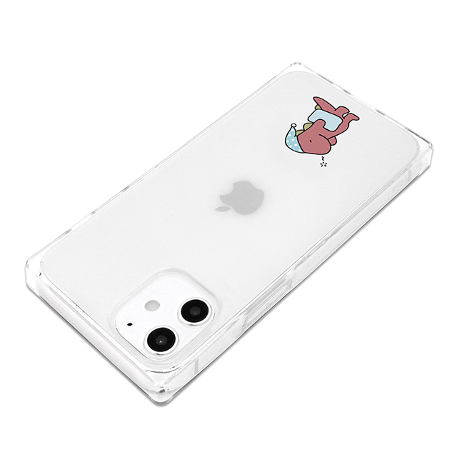 【iPhone12/12 Pro ケース】ソフトスクウェアケース (眠い ダイナソー ピンク)goods_nameサブ画像