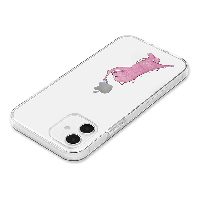 【iPhone12 mini ケース】ソフトクリアケース (お絵かきザウルス ピンク)goods_nameサブ画像