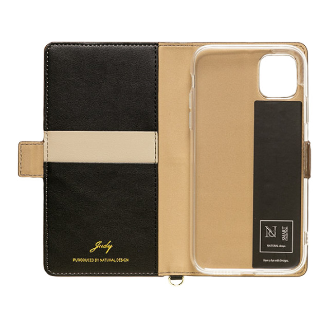 【iPhone12/12 Pro ケース】手帳型ケース JUDY (Beige × Black)サブ画像