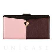 【iPhone12 mini ケース】手帳型ケース JUDY (Pink × Brown)