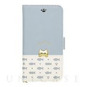 【iPhone12 mini ケース】手帳型ケース sakana to neko (Aタイプ Blue)