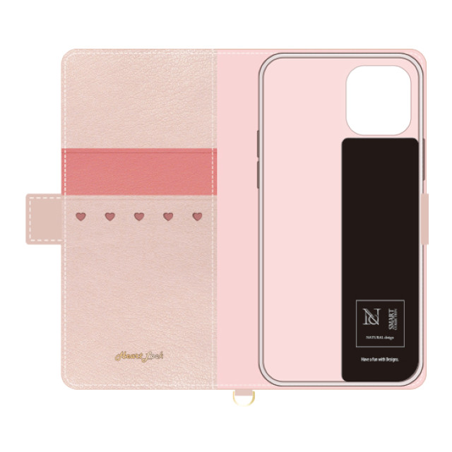 【iPhone12/12 Pro ケース】手帳型ケース Heart Lock (Milky Pink)サブ画像