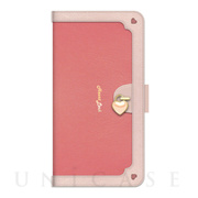 【iPhone12 mini ケース】手帳型ケース Heart Lock (Milky Pink)