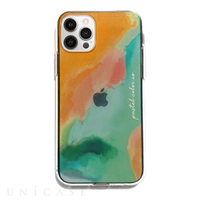 【iPhone12 Pro Max ケース】ソフトクリアケース (Pastel color OrangeGreen)