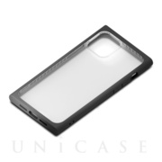 【iPhone12 mini ケース】ガラスタフケース スクエアタイプ (ブラック)