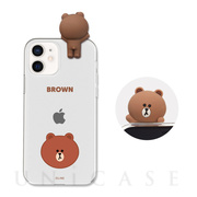 【iPhone12 mini ケース】Figure BASIC CLEAR SOFT (FACE BROWN)