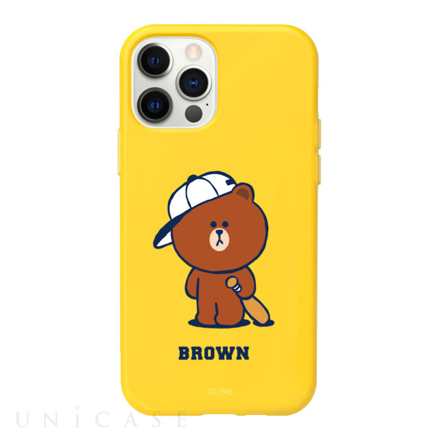 【iPhone12 Pro Max ケース】Brown’s Sports Club COLOR SOFT (BROWN BASE BALL)