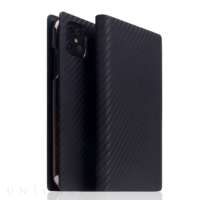 【iPhone12 Pro Max ケース】Carbon Leather Case (Black)