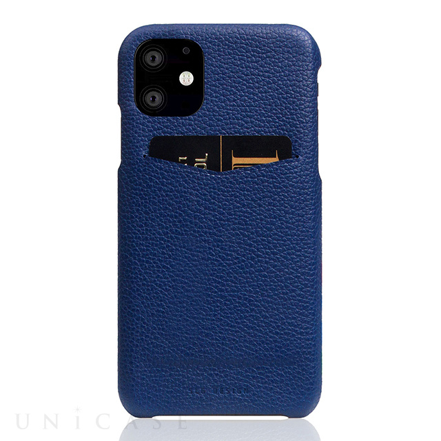 【iPhone12 mini ケース】Full Grain Leather Back Case (Navy Blue)