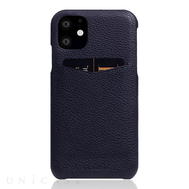 【iPhone12/12 Pro ケース】Full Grain Leather Back Case (Black Blue)