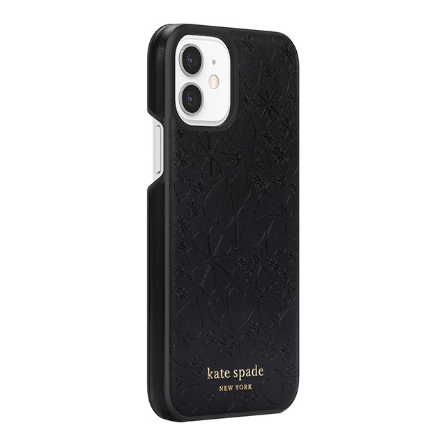 【iPhone12/12 Pro ケース】Wrap Case (Black Crumbs/Clover Hearts Printed Pattern/Gold Sticker Logo)goods_nameサブ画像