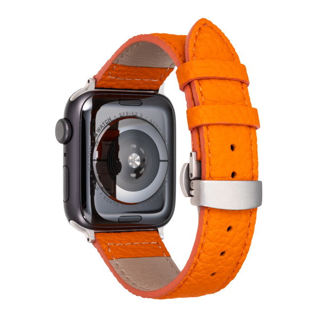 【Apple Watch バンド 49/45/44/42mm】German Shrunken-calf Watchband (Orange) for Apple Watch Ultra2/SE(第2/1世代)/Series9/8/7/6/5/4/3/2/1サブ画像