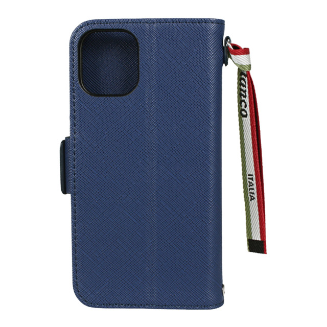【iPhone12 mini ケース】“サフィアーノ調” PU Leather Book Type Case (ブルー)サブ画像