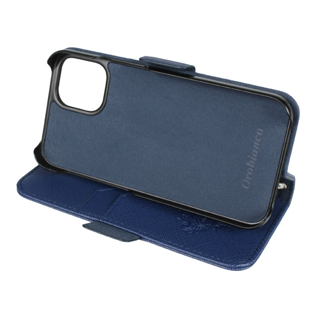【iPhone12 mini ケース】“サフィアーノ調” PU Leather Book Type Case (ブルー)goods_nameサブ画像