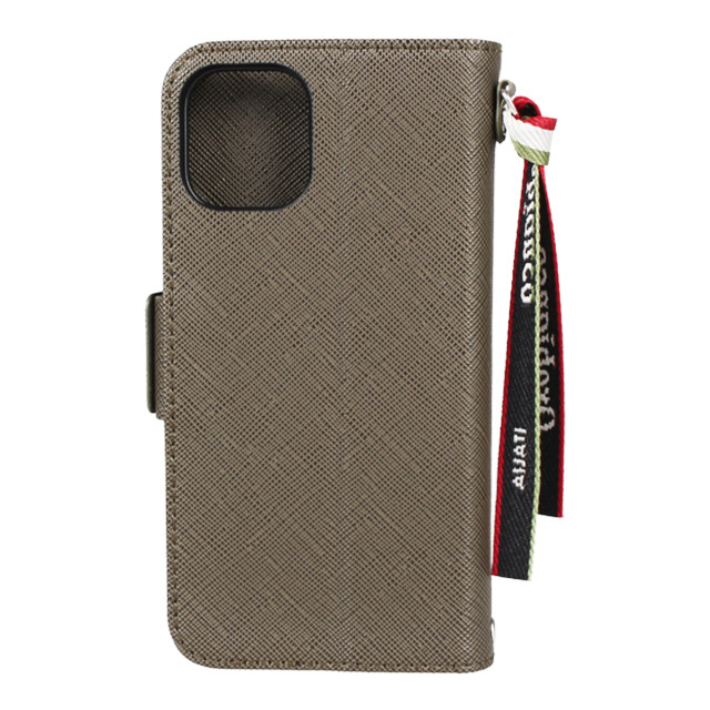 【iPhone12 mini ケース】“サフィアーノ調” PU Leather Book Type Case (グリーン)サブ画像