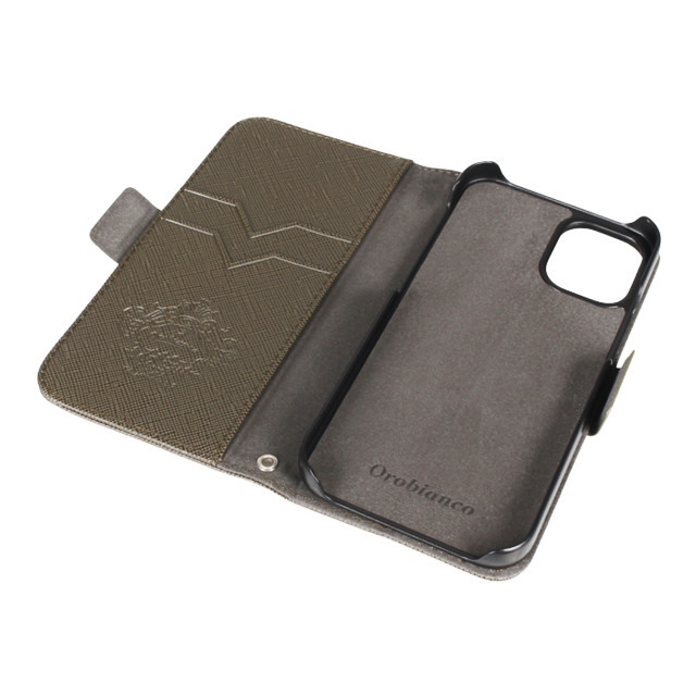 【iPhone12 mini ケース】“サフィアーノ調” PU Leather Book Type Case (グリーン)goods_nameサブ画像