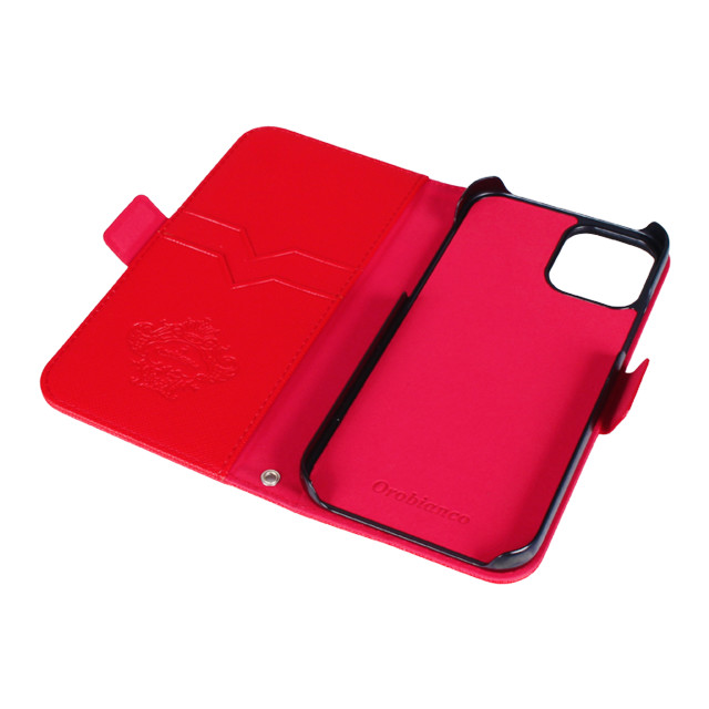【iPhone12/12 Pro ケース】“サフィアーノ調” PU Leather Book Type Case (レッド)サブ画像