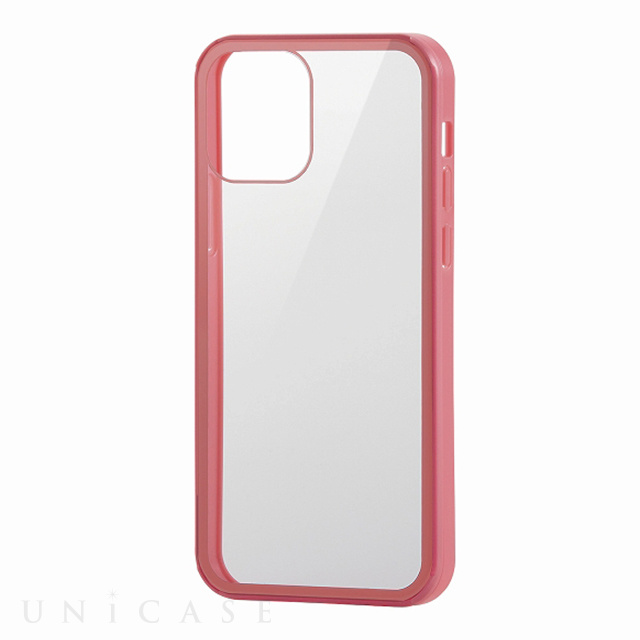 【iPhone12/12 Pro ケース】ハイブリッドケース 360度保護 ガラス (ピンク)