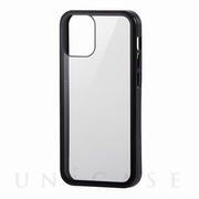 【iPhone12 mini ケース】ハイブリッドケース 360度保護 ガラス (ブラック)