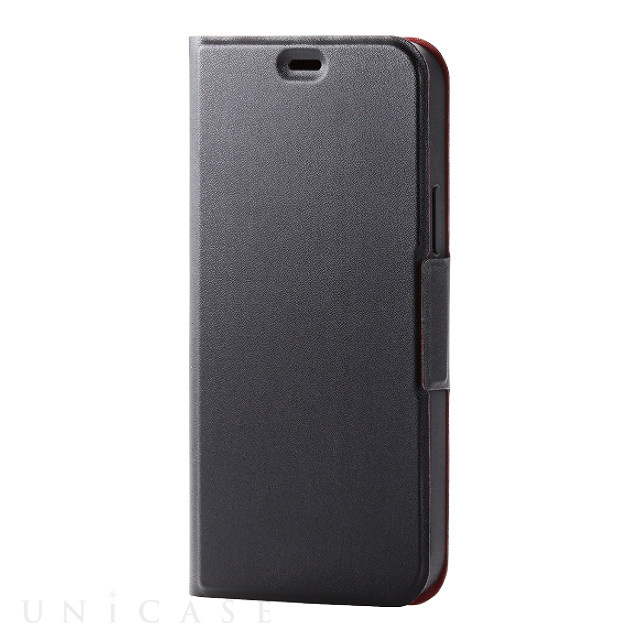 【iPhone12/12 Pro ケース】レザーケース UltraSlim 磁石付き 手帳型 (ブラック)
