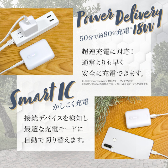 PD18W対応 最小・最軽量モバイルバッテリー 10000mAh USB Type-C入出力＋USB Type-A出力 OWL-LPB10015シリーズ (レッド)サブ画像