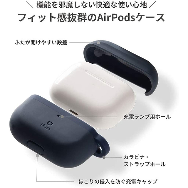 【AirPods(第2/1世代) ケース】iFace Grip On Siliconeケース (ブラック)サブ画像