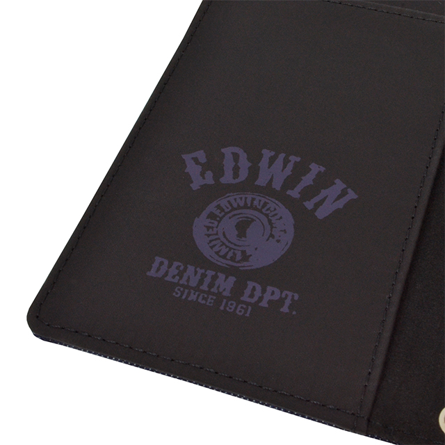 【iPhone12/12 Pro ケース】EDWIN 手帳ケース (overlineデニム/インディゴ)サブ画像