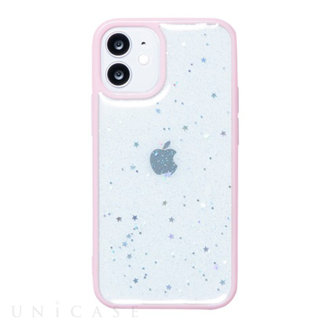 【iPhone12 mini ケース】きらきら背面ケース SPARKLY (PINK)