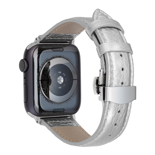 【Apple Watch バンド 41/40/38mm】PikaPika Leather Watchband (Silver) for Apple Watch SE(第2/1世代)/Series9/8/7/6/5/4/3/2/1サブ画像