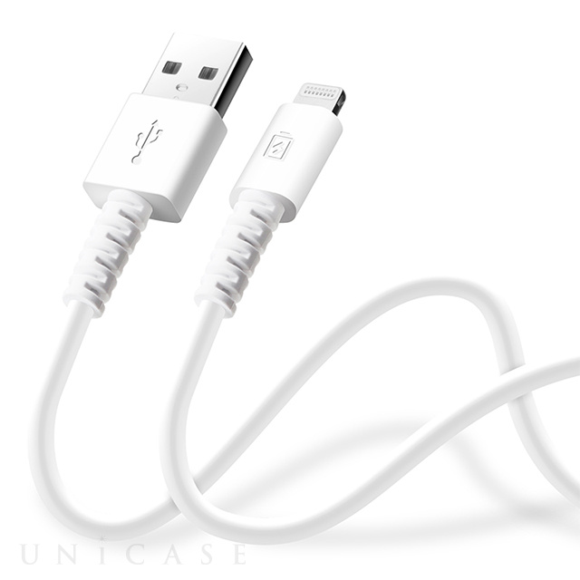 充電/通信 やわらかケーブル USB-A to Lightning 0.5m (ホワイト)
