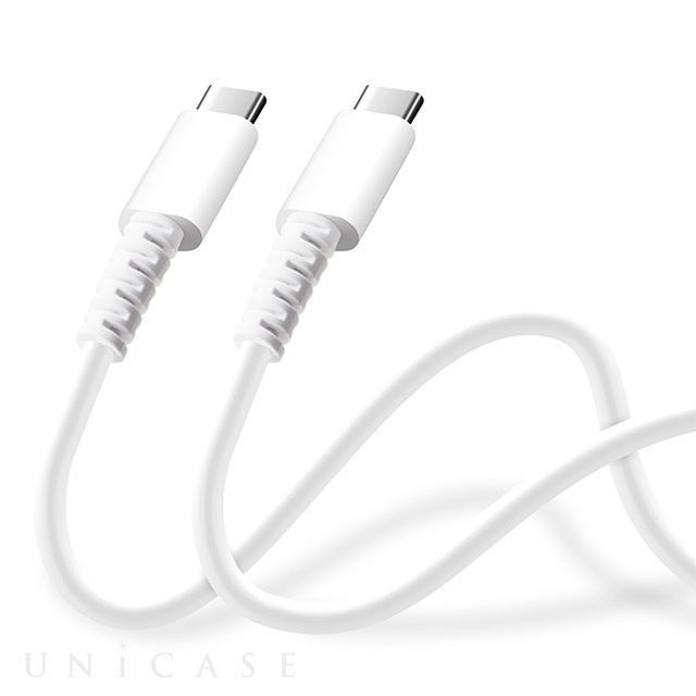 充電/通信 やわらかケーブル USB-C to USB-C 1.2m (ホワイト)