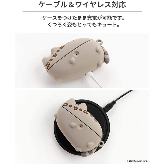 【AirPods Pro(第1世代) ケース】プシーン/カラビナ付きシリコンケース (寝転び)goods_nameサブ画像