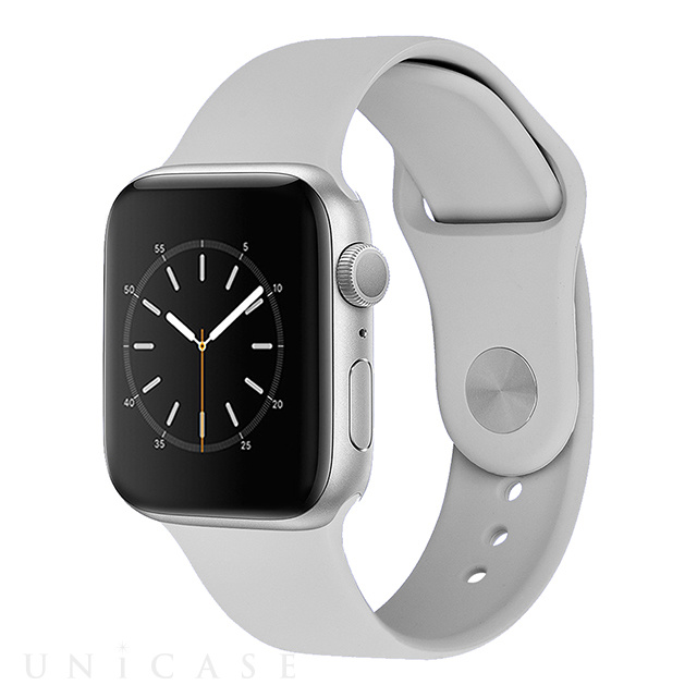 【Apple Watch バンド 49/45/44/42mm】シリコンバンド (ライトグレー) for Apple Watch Ultra2/1/SE(第2/1世代)/Series9/8/7/6/5/4/3/2/1