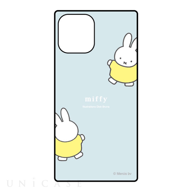 【iPhone12 mini ケース】ミッフィー スクエアガラスケース (ブルー)