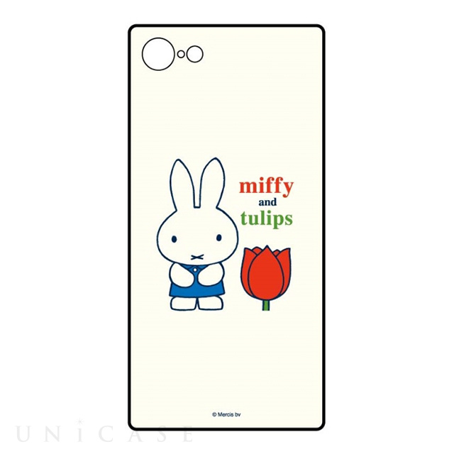 【iPhoneSE(第3/2世代)/8/7 ケース】ミッフィー miffy and tulips スクエアガラスケース (ホワイト)