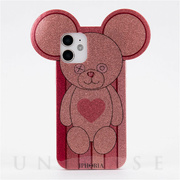 【iPhone12 mini ケース】Teddy (Golden Stripes with Heart)