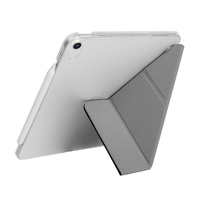 【iPad Air(10.9inch)(第5/4世代) ケース】KANVAS 耐衝撃ハイブリッド素材採用 折り畳み式スタンド 内側にマイクロファイバー ハードケース (ブラック)サブ画像
