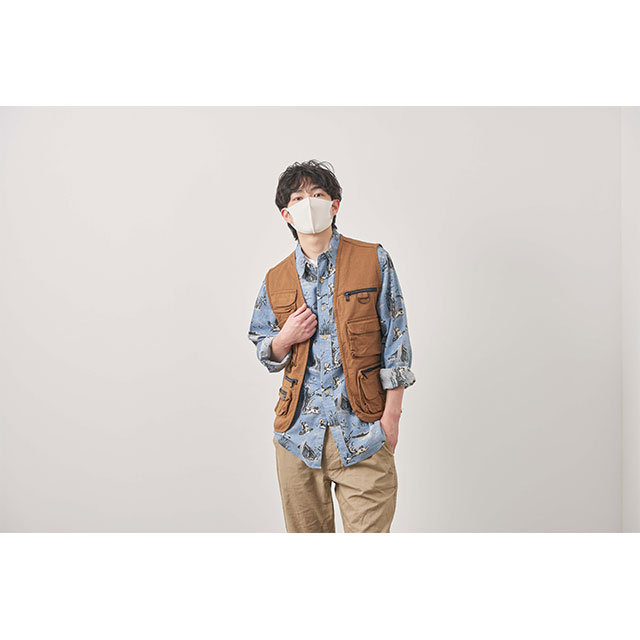 デザイナーズパックマスクANYe [持続冷感(涼感)･W抗菌･防臭･360度ストレッチ性能･日本製] [2021年春夏モデル] メンズ (クリーム)サブ画像