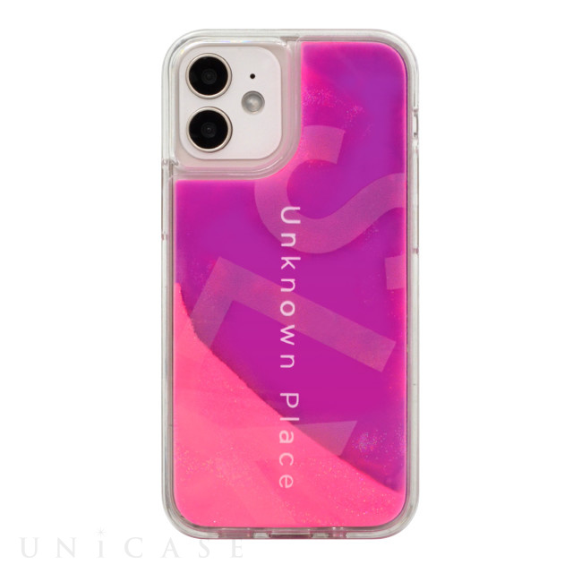 【iPhone12 mini ケース】SLY ラメ入りネオンサンドケース (ピンク×紫)
