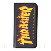 【iPhoneSE(第3/2世代)/8/7 ケース】FLAME MAGZINE Logo PU Leather Book Type Case (BLK/FLAME)