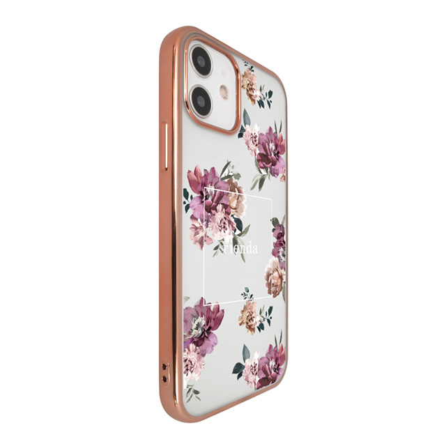 【iPhone12 mini ケース】rienda メッキクリアケース (Brilliant Flower/バーガンディー)サブ画像