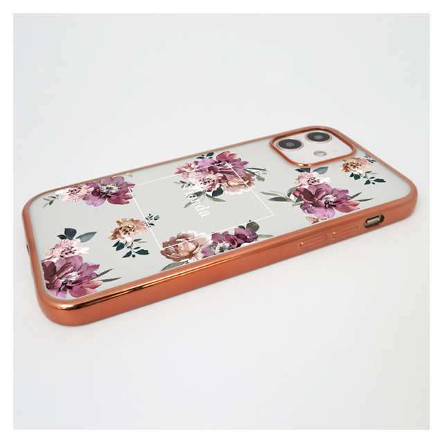 【iPhone12 mini ケース】rienda メッキクリアケース (Brilliant Flower/バーガンディー)サブ画像