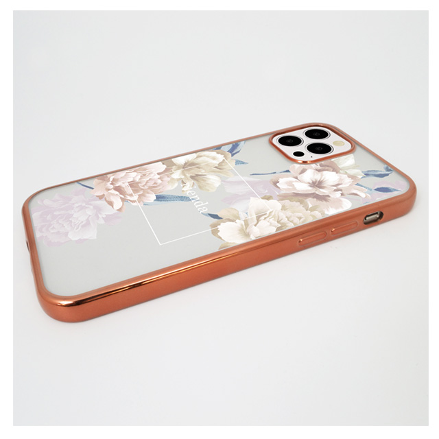 【iPhone12 Pro Max ケース】rienda メッキクリアケース (Reversi Flower/ベージュ)サブ画像