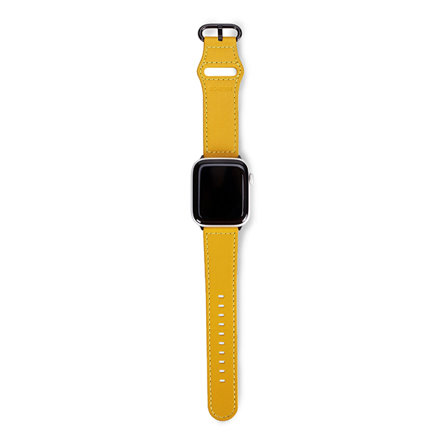 【Apple Watch バンド 41/40/38mm】GENUINE LEATHER STRAP (イエロー) for Apple Watch SE(第2/1世代)/Series9/8/7/6/5/4/3/2/1サブ画像