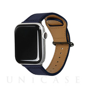 【Apple Watch バンド 41/40/38mm】GENUINE LEATHER STRAP (ネイビー) for Apple Watch SE(第2/1世代)/Series9/8/7/6/5/4/3/2/1