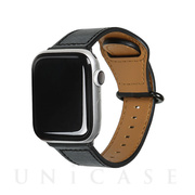 【Apple Watch バンド 41/40/38mm】GENUINE LEATHER STRAP (ブラック) for Apple Watch SE(第2/1世代)/Series9/8/7/6/5/4/3/2/1