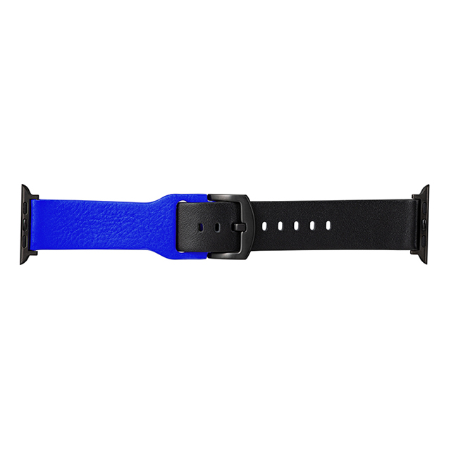 【Apple Watch バンド 49/45/44/42mm】“NEON” Italian Genuine Leather Watchband (Neon Blue/Black) for Apple Watch Ultra2/SE(第2/1世代)/Series9/8/7/6/5/4/3/2/1サブ画像
