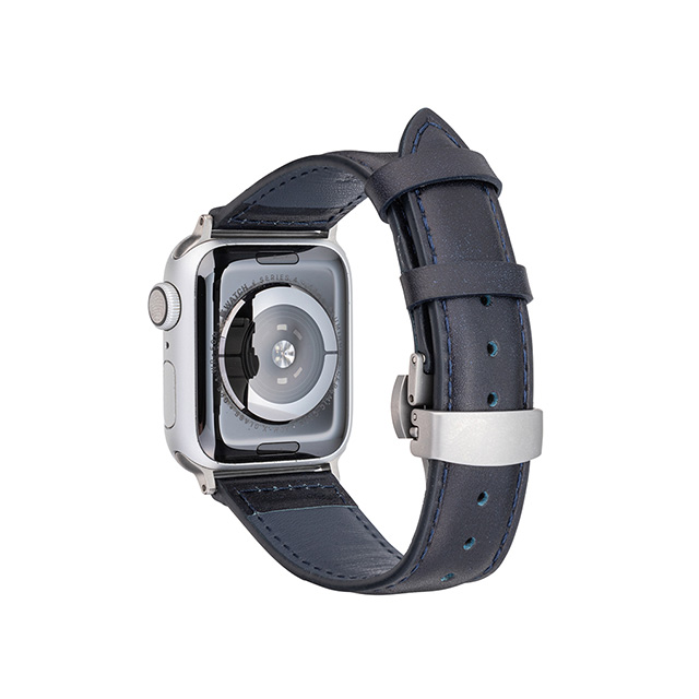 【Apple Watch バンド 41/40/38mm】Museum-calf German Leather Watchband (Navy) for Apple Watch SE(第2/1世代)/Series9/8/7/6/5/4/3/2/1goods_nameサブ画像
